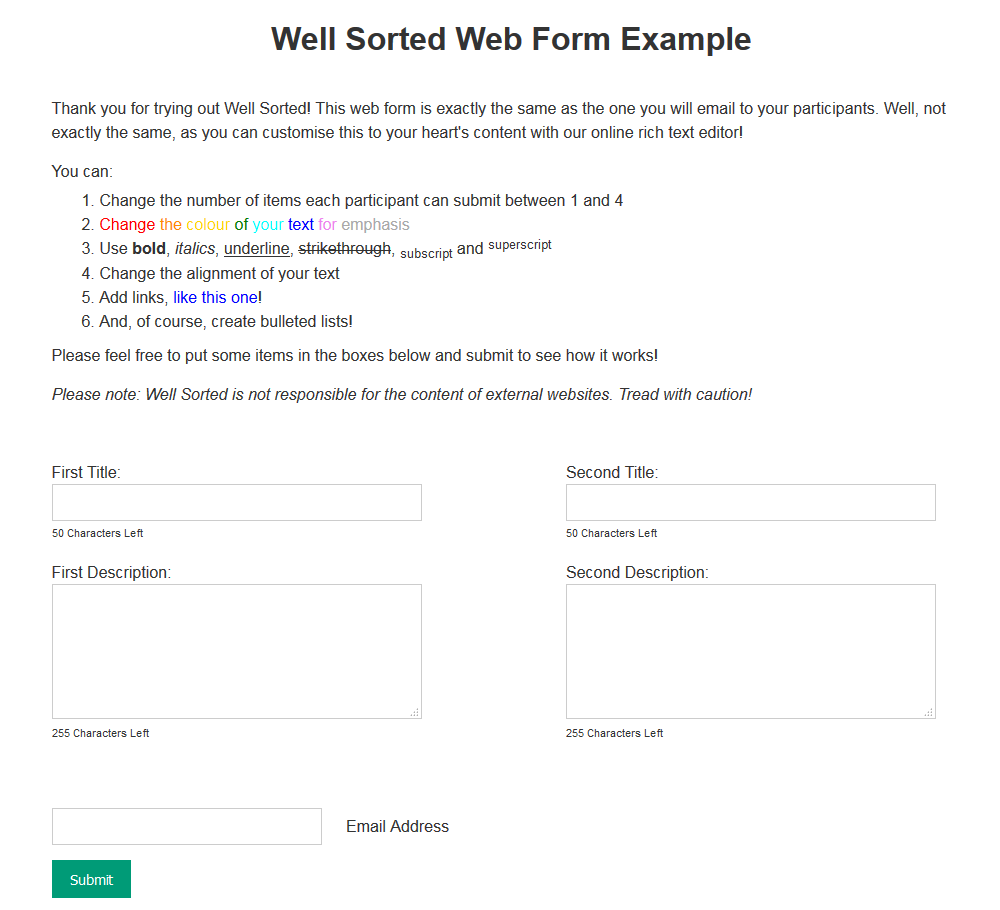 Web Form Example